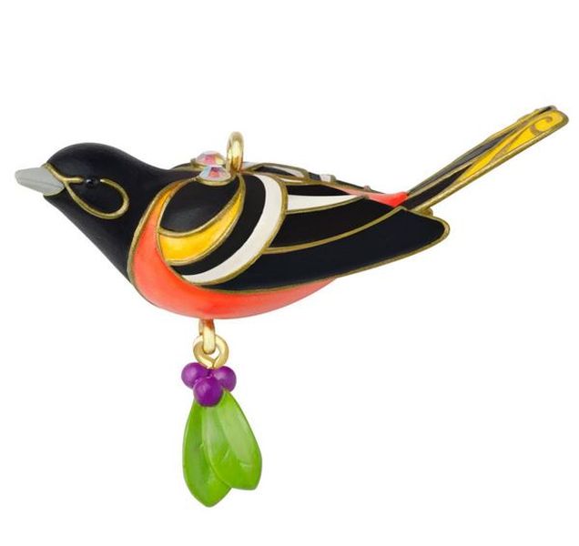 Aunt Krismas 'Baltimore Oriole' ornament by Edythe Kegrize. Year: 2014 - Beauty of Birds series #0. 'Mint In Box' condition.
