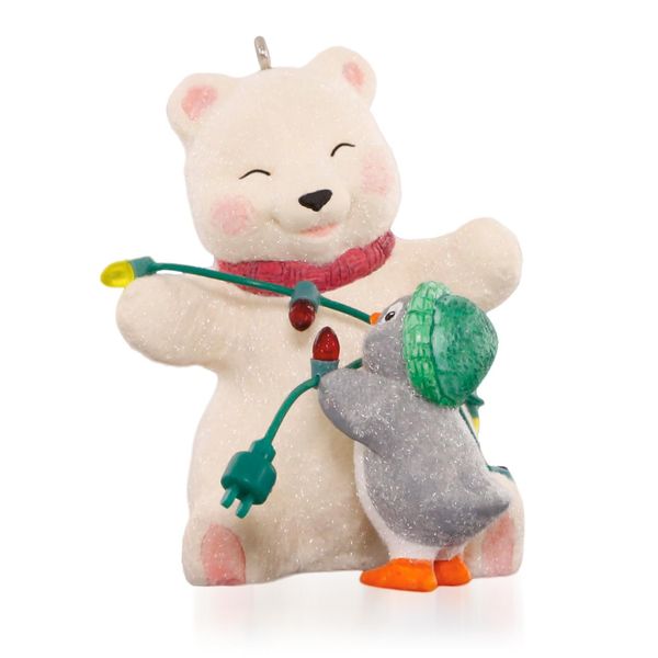 Aunt Krismas 'Wrapped Up in Friendship' ornament by Joanne Eschrich. Year: 2015 - Snowball and Tuxedo series #15. 'Mint In Box' condition.