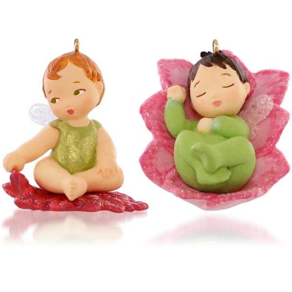 Aunt Krismas 'Lotus and Poinsettia' ornament by Kristina Gaughran. Year: 2015 - Baby Fairy Messengers series #1. 'Mint In Box' condition.