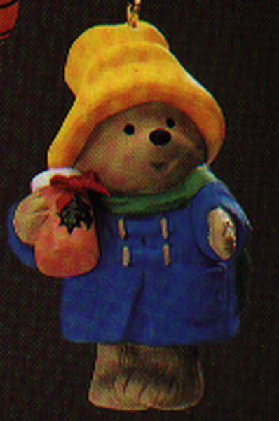 Aunt Krismas 'Paddington Bear' ornament by Bob Siedler. Year: 1986 - Paddington Bear series #0. 'Slightly Damaged Box' condition.