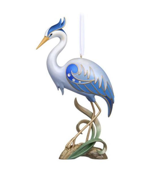 Aunt Krismas 'Heron' ornament by Edythe Kegrize. Year: 2019 - Beauty of Birds  series #0. 'Mint In Box' condition.