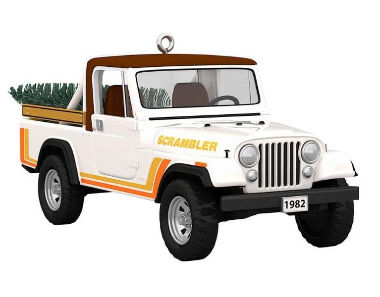 Aunt Krismas '1982 Jeep CJ-8 Scrambler ' ornament by Robert Hurlburt. Year: 2019 - All American Trucks series #25. 'Mint In Box' condition.