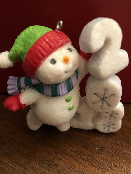 Aunt Krismas 'Frosty Fun Decade Repaint/Colorway' ornament by Tammy Haddix. Year: 2018 - Frosty Fun Decade series #9. 'Mint In Box' condition.