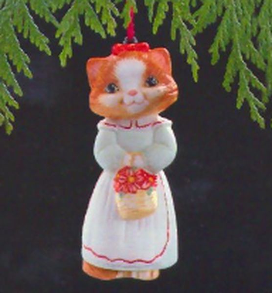 Aunt Krismas 'Kitten in White Dress' ornament by Anita Marra Rogers. Year: 1989 - Christmas Kitty series #1. 'Mint In Box' condition.
