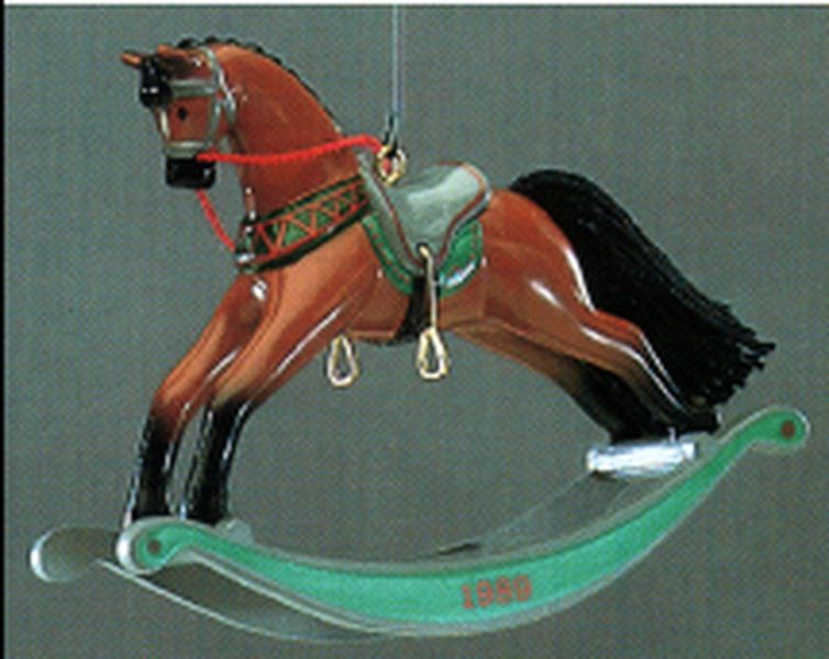 Aunt Krismas 'Bay' ornament by Linda Sickman. Year: 1989 - Rocking Horse series #9. 'Mint In Box' condition.