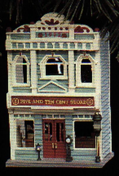 Aunt Krismas 'Five and Ten Cent Store' ornament by Donna Lee. Year: 1992 - Nostalgic Houses & Shops series #9. 'Mint In Box' condition.
