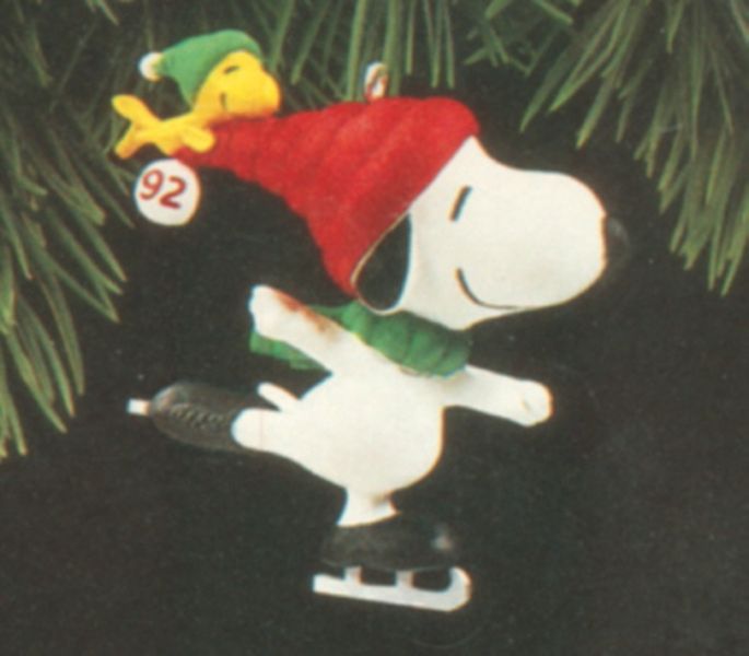 Aunt Krismas 'Snoopy And Woodstock (Skating)' ornament by Anita Marra Rogers. Year: 1992 - Snoopy and Woodstock series #0. 'No Box' condition.