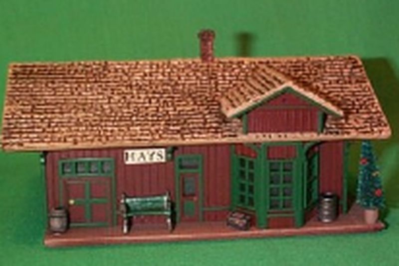Aunt Krismas 'The Hays Train Station' ornament by Tim Bauer. Year: 1994 - Sarah Plain and Tall series #0. 'Mint In Box' condition.