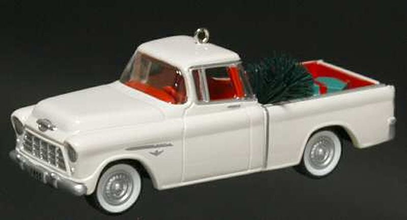 Aunt Krismas '1955 Chevrolet Cameo' ornament by Don Palmiter. Year: 1996 - All-American Trucks series #2. 'Mint In Box' condition.