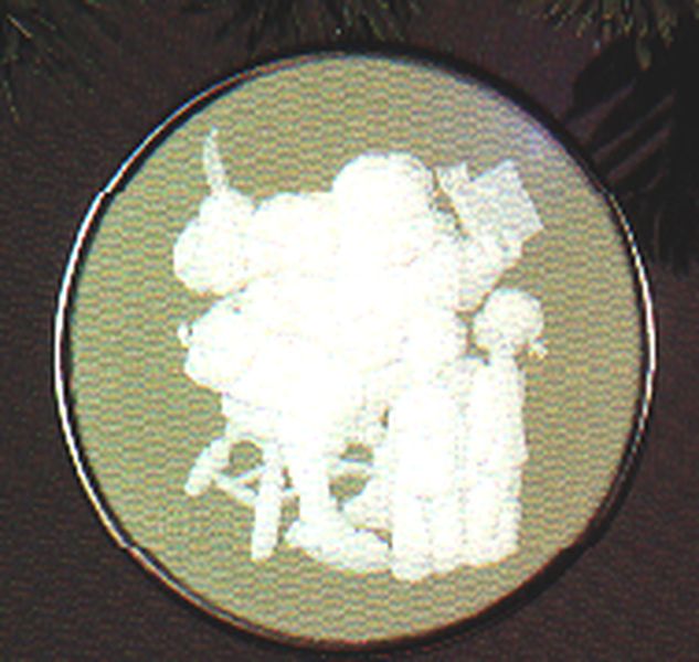Aunt Krismas 'Santa’s Visitors' ornament by Hallmark. Year: 1980 - Norman Rockwell series #1. 'No Box' condition.