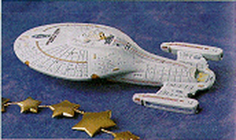 Aunt Krismas 'U.S.S. Voyager' ornament by Lynn Norton. Year: 1996 - Star Trek Ships series #0. 'Mint In Box' condition.