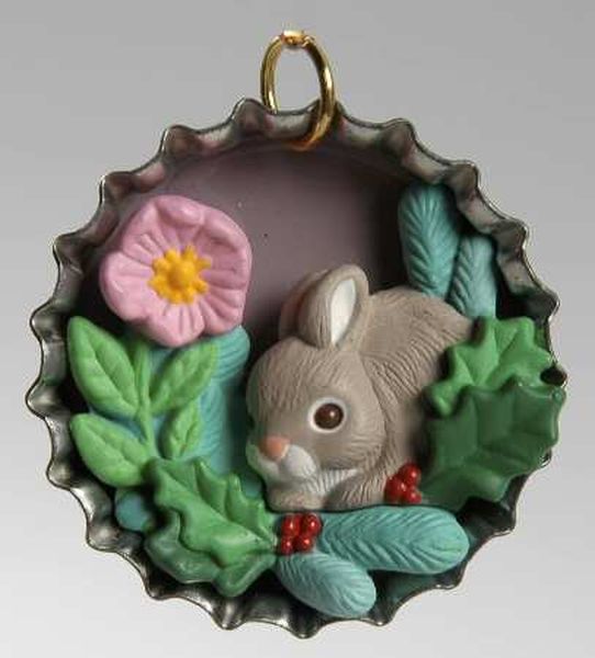 Aunt Krismas 'Holiday Bunny' ornament by John (Collin) Francis . Year: 1996 - Santa’s Club Soda series #0. 'Mint In Box' condition.