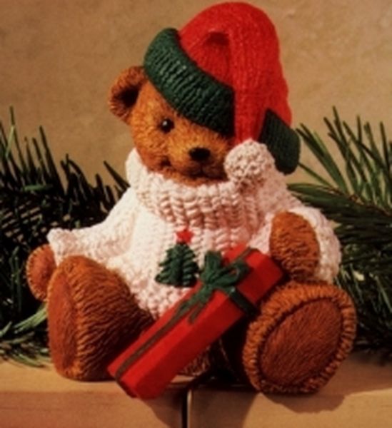 Aunt Krismas 'Teddy Bear - Stocking Hanger' ornament by Hallmark. Year: 1996 - N/A series #0. 'No Box' condition.