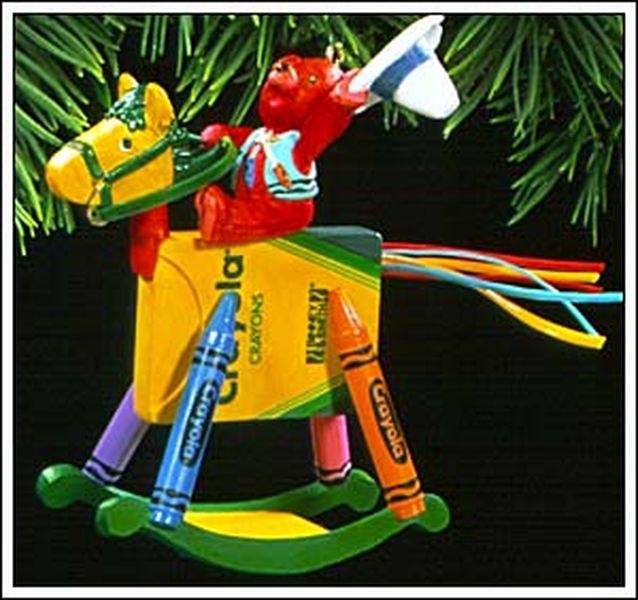Aunt Krismas 'Bright Rocking Colors' ornament by Sue Tague. Year: 1997 - Crayola Crayon series #9. 'Mint In Box' condition.