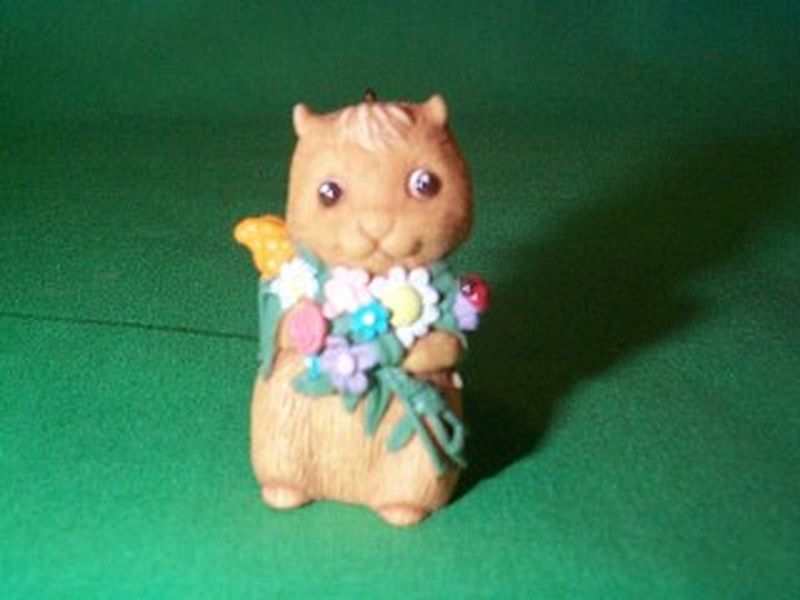 Aunt Krismas 'Squirrel' ornament by Katrina Bricker. Year: 1997 - Garden Club series #3. 'Mint In Box' condition.