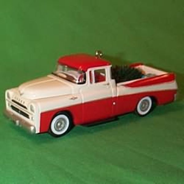 Aunt Krismas '1957 Dodge Sweptside D100' ornament by Don Palmiter. Year: 1999 - All-American Trucks series #5. 'Mint In Box' condition.