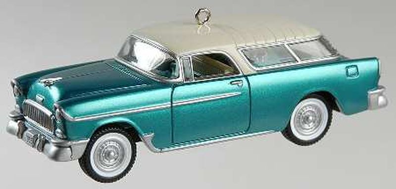 Aunt Krismas '1955 Chevrolet Nomad Wagon' ornament by Don Palmiter. Year: 1999 - Classic American Cars series #9. 'Mint In Box' condition.