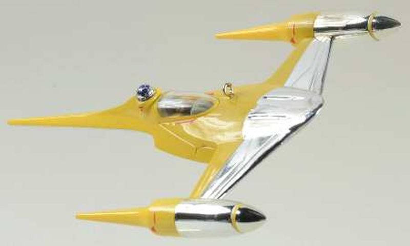 Aunt Krismas 'Naboo Starfighter' ornament by Chris Webb. Year: 1999 - Star Wars Ships series #0. 'Mint In Box' condition.