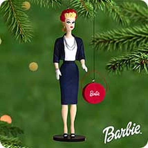 Aunt Krismas 'Commuter Set' ornament by Patricia Andrews. Year: 2000 - Barbie series #7. 'Mint In Box' condition.