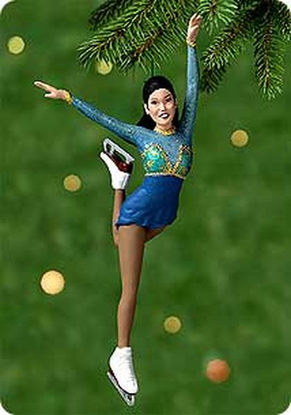 Aunt Krismas 'Kristi Yamaguchi' ornament by Katrina Bricker. Year: 2000 - Figure Skaters series #0. 'Mint In Box' condition.