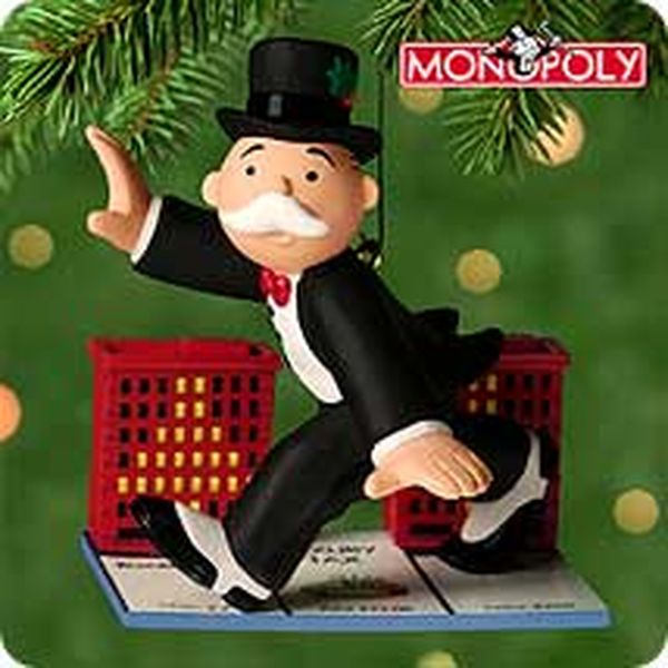 Aunt Krismas 'Mr. Monopoly Monopoly Game 65th ANNIVERSARY EDITION' ornament by Bob Siedler. Year: 2000 - N/A series #0. 'Mint In Box' condition.