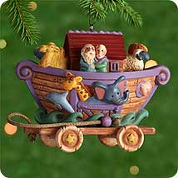 Aunt Krismas 'Safe in Noah's Ark' ornament by Tammy Haddix. Year: 2000 - Noah’s Ark series #0. 'Mint In Box' condition.
