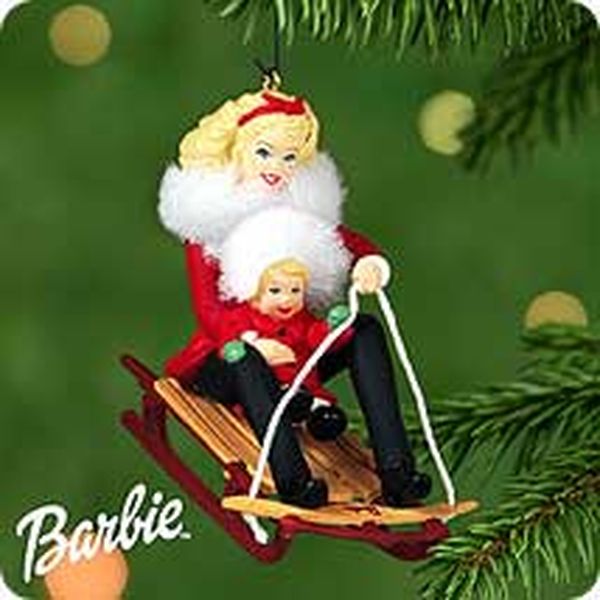 Aunt Krismas 'Winter Fun with Barbie and Kelly' ornament by Joanne Eschrich. Year: 2000 - Barbie series #0. 'Mint In Box' condition.