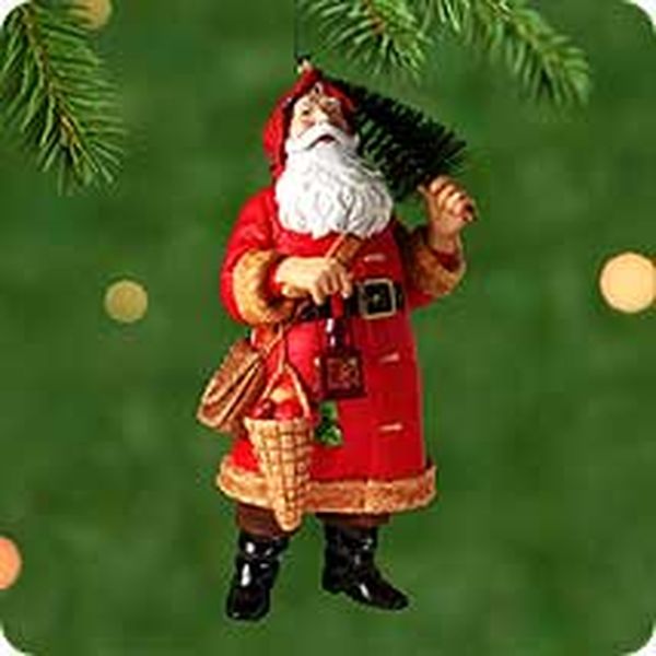 Aunt Krismas 'Winterberry Santa' ornament by Robert Chad. Year: 2000 - N/A series #0. 'Mint In Box' condition.