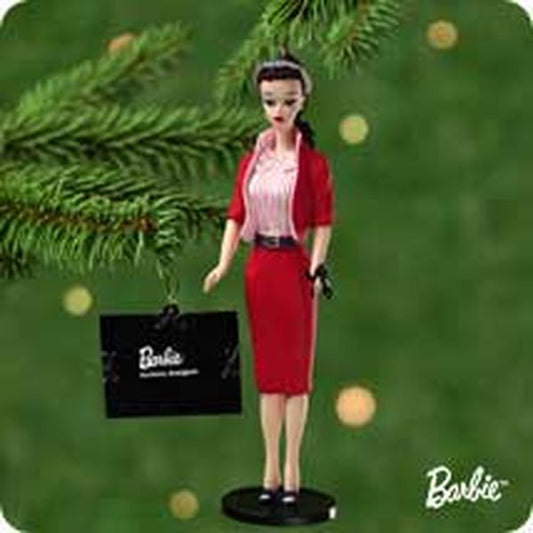 Aunt Krismas 'Barbie in Busy Gal Fashion' ornament by Anita Marra Rogers. Year: 2001 - Barbie series #8. 'Mint In Box' condition.