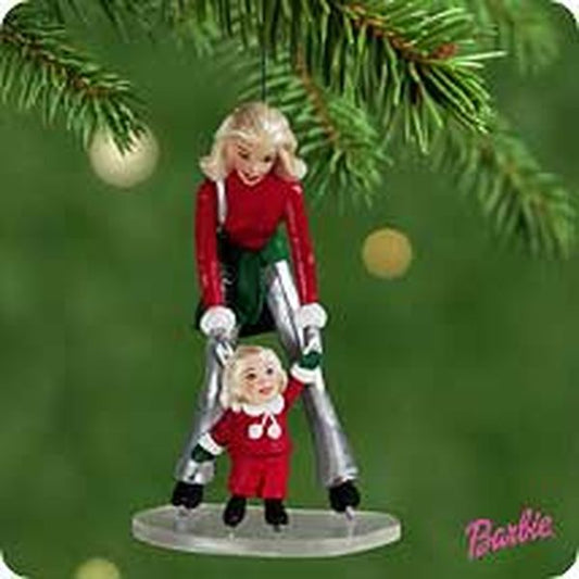 Aunt Krismas 'Barbie and Kelly on the Ice' ornament by Katrina Bricker. Year: 2001 - Barbie  series #0. 'Mint In Box' condition.