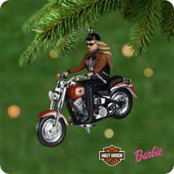 Aunt Krismas 'Harley-Davidson Barbie' ornament by Anita Marra Rogers. Year: 2001 - Harley-Davidson Barbie series #0. 'Mint In Box' condition.