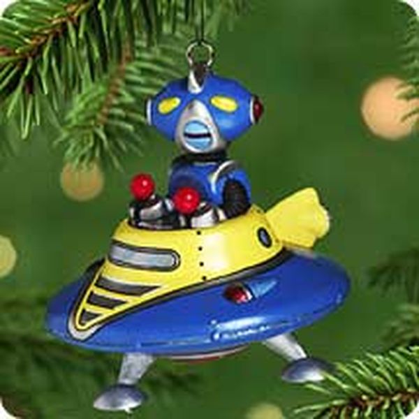 Aunt Krismas 'Robot Parade' ornament by Nello Williams. Year: 2001 - Robot Parade series #2. 'Mint In Box' condition.
