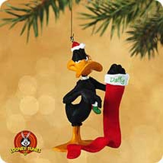 Aunt Krismas 'Fill ‘Er Up - Daffy Duck' ornament by Hallmark. Year: 2002 - Looney Tunes  series #0. 'Mint In Box' condition.