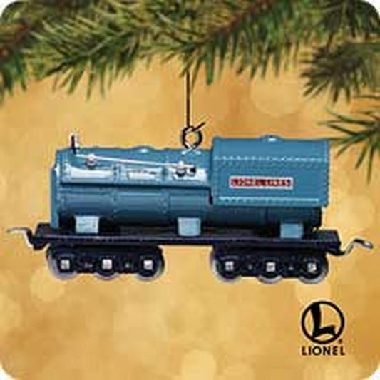 Aunt Krismas 'Blue Comet 400T Oil Tender' ornament by Hallmark. Year: 2002 - Lionel Train series #0. 'Mint In Box' condition.