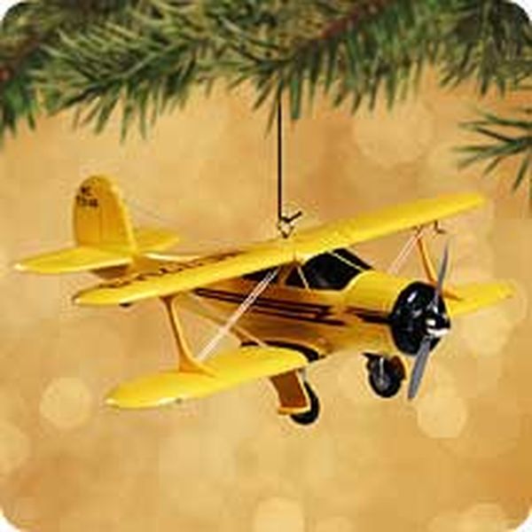 Aunt Krismas 'Staggerwing' ornament by Lynn Norton. Year: 2002 - Sky's the Limit series #6. 'Mint In Box' condition.