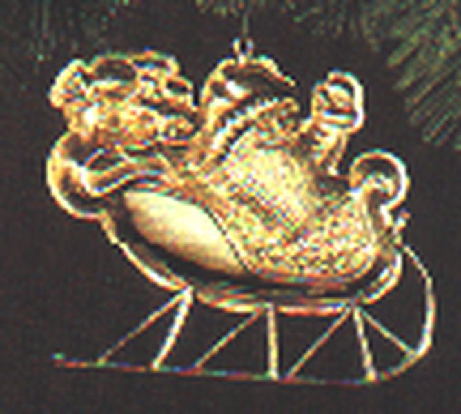 Aunt Krismas 'Santa's Sleigh' ornament by Ed Seale. Year: 1982 - N/A series #0. 'No Box' condition.