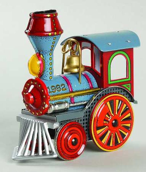 Aunt Krismas 'Tin Locomotive' ornament by Linda Sickman. Year: 1982 - Tin Locomotive series #1. 'Mint In Box' condition.