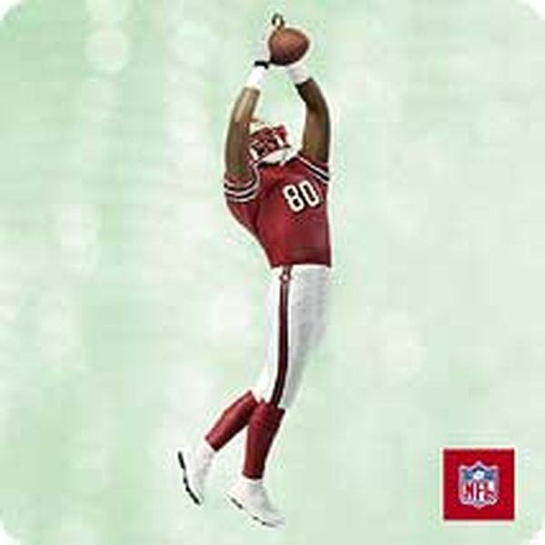 Aunt Krismas 'Jerry Rice - San Francisco 49ers' ornament by Dill Rhodus. Year: 2003 - Football Legends series #9. 'Mint In Box' condition.