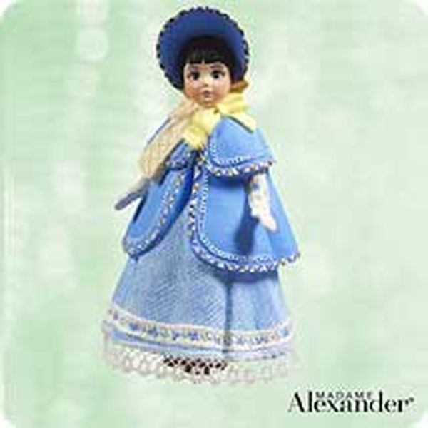 Aunt Krismas 'Elizabeth "Beth" March' ornament by Julie Forsyth. Year: 2003 - Madame Alexander Little Women series #3. 'Mint In Box' condition.