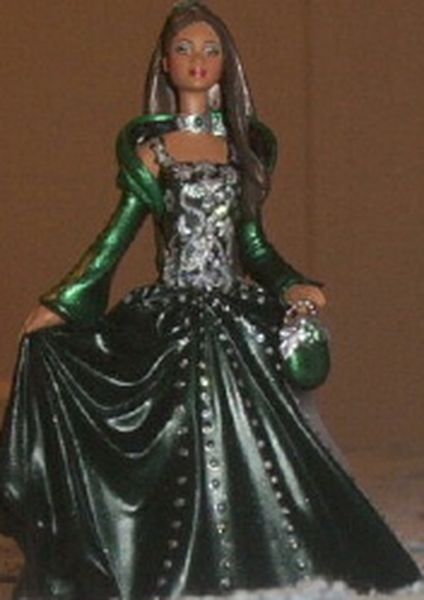 Aunt Krismas 'Celebration Barbie' ornament by Hallmark. Year: 2004 - Celebration Barbie series #5. 'Mint In Box' condition.