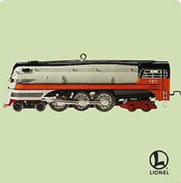 Aunt Krismas '1939 Hiawatha Steam Locomotive' ornament by Hallmark. Year: 2004 - Lionel Train series #9. 'Mint In Box' condition.