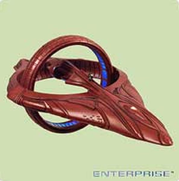 Aunt Krismas 'Vulcan Command Ship' ornament by Lynn Norton. Year: 2004 - Star Trek Ships series #0. 'Mint In Box' condition.