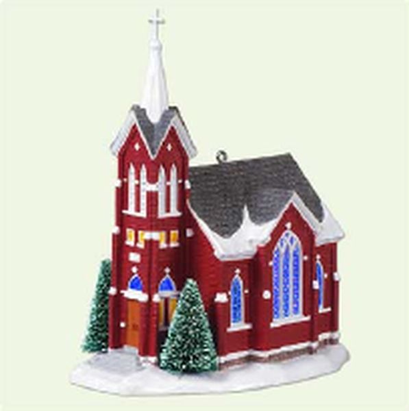 Aunt Krismas 'Central Tower Church ' ornament by Tracy Larsen. Year: 2005 - Candlelight Services series #8. 'Mint In Box' condition.