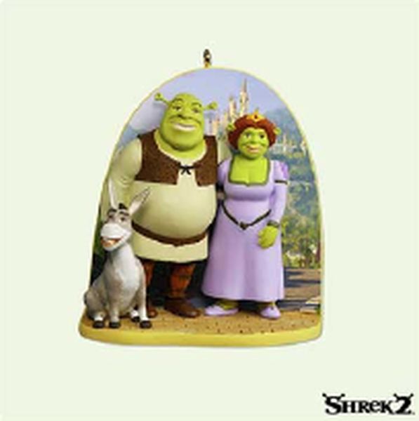 Aunt Krismas 'Shrek and Princess Fiona' ornament by Robert Chad. Year: 2005 - Shrek series #0. 'Mint In Box' condition.