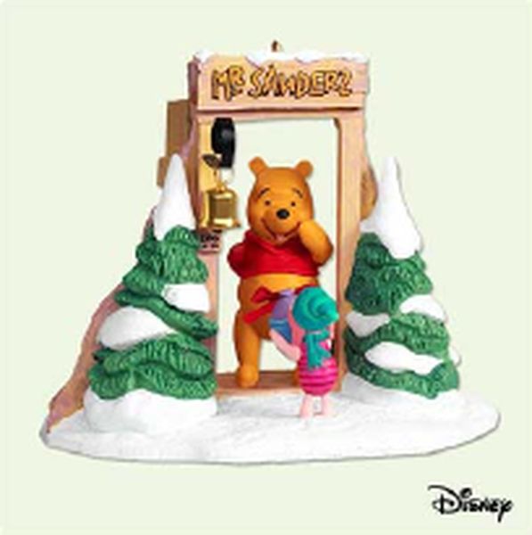 Aunt Krismas 'Gift Exchange' ornament by Hallmark. Year: 2005 - Winnie the Pooh Collection series #0. 'Mint In Box' condition.