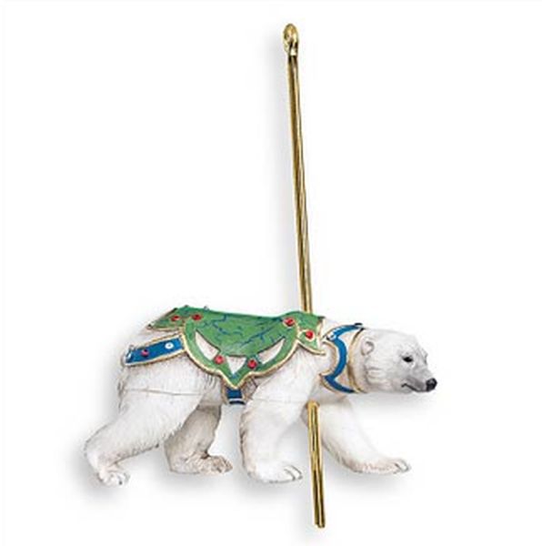 Aunt Krismas 'Grand Polar Bear' ornament by Kristina Kline. Year: 2007 - Carousel Ride series #4. 'Mint In Box' condition.