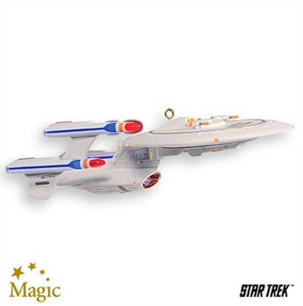 Aunt Krismas 'Future U.S.S. Enterprise' ornament by Lynn Norton. Year: 2007 - Star Trek Ships series #0. 'Mint In Box' condition.