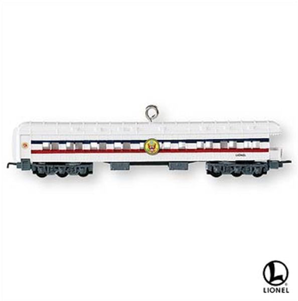 Aunt Krismas 'Lionel Freedom Train Observation Car' ornament by Hallmark. Year: 2007 - Lionel Train series #0. 'Mint In Box' condition.