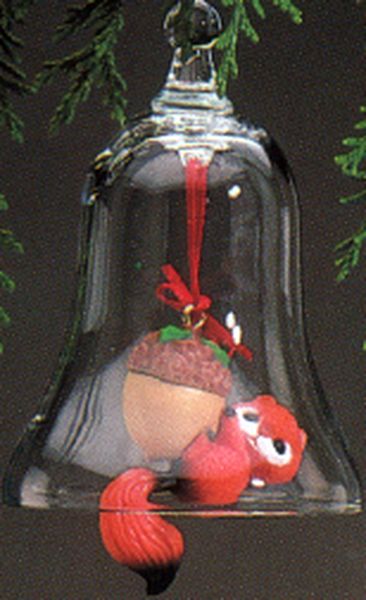 Aunt Krismas 'Bell Ringer Squirrel' ornament by Ed Seale. Year: 1984 - Glass Bell  series #0. 'No Box' condition.