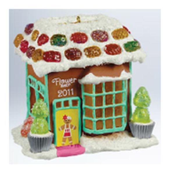 Aunt Krismas 'Flower Shop' ornament by Linda Sickman. Year: 2011 - Noelville series #6. 'Mint In Box' condition.